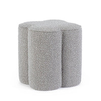 Pouf in Bouclé Grigio Moderno da Interno - WALKER Colore: Grigio