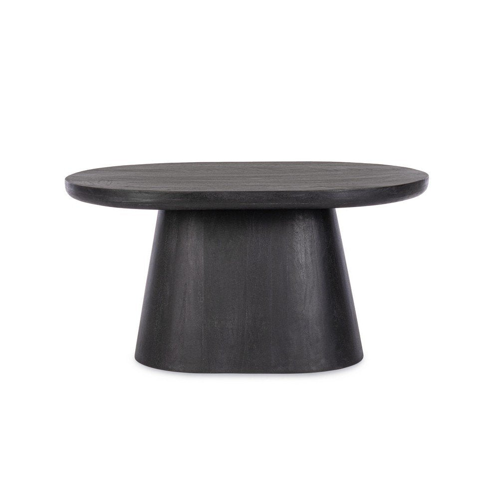 Tavolino Ovale Legno Nero Moderno da Interno 80x56 - VINTAGE