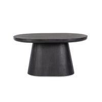 Tavolino Ovale Legno Nero Moderno da Interno 80x56 - VINTAGE