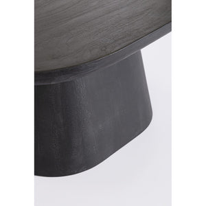 Tavolino Ovale Legno Nero Moderno da Interno 80x56 - VINTAGE