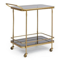 Carrello Portavivande Vetro Nero Stile Moderno da Interni - TYLER