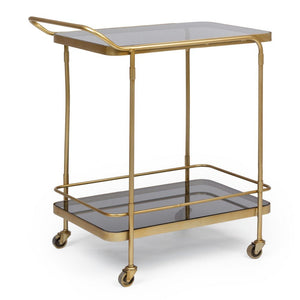 Carrello Portavivande Vetro Nero Stile Moderno da Interni - TYLER