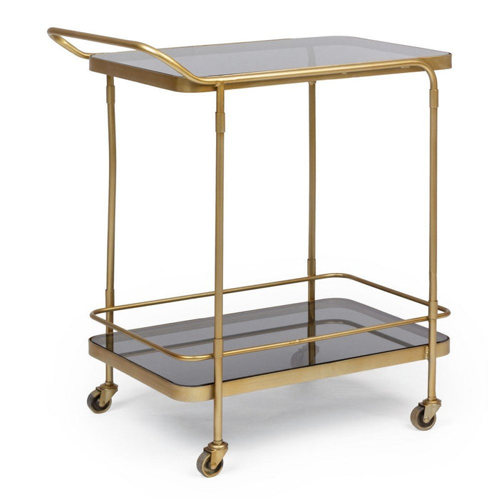 Carrello Portavivande Vetro Nero Stile Moderno da Interni - TYLER