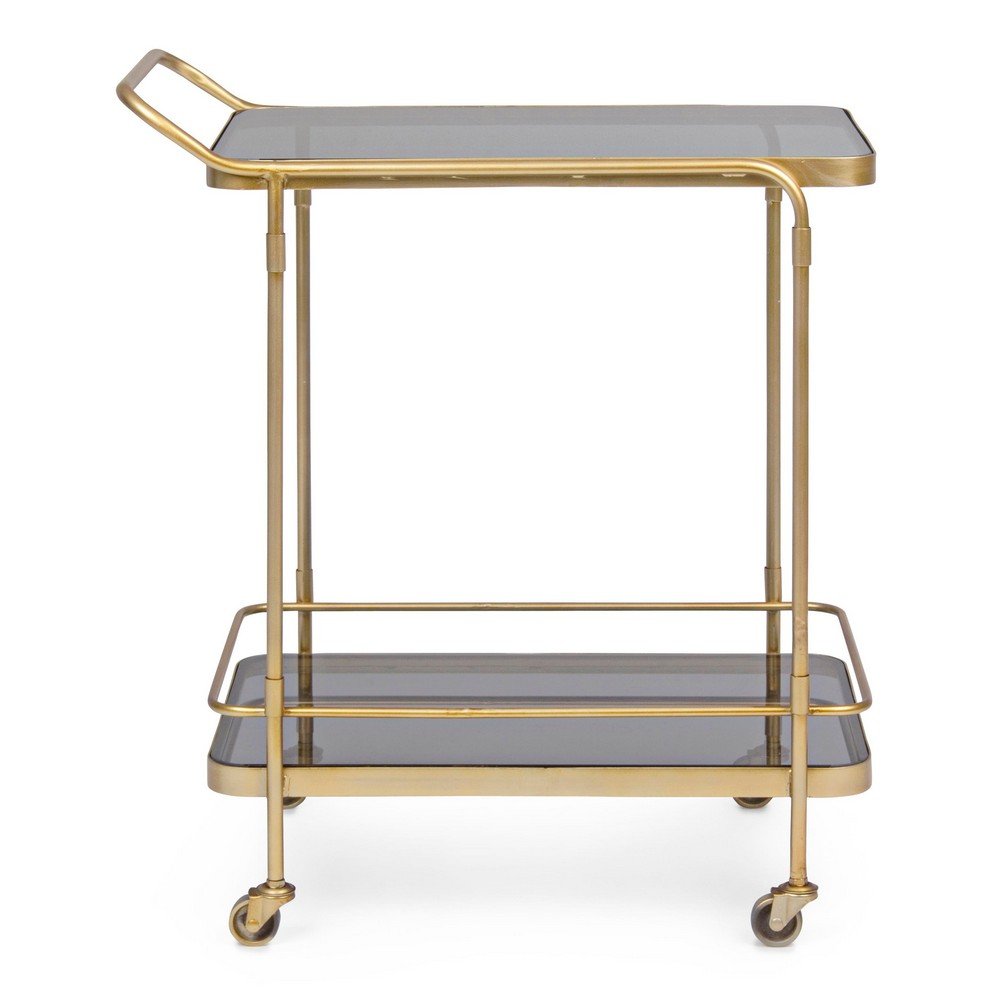 Carrello Portavivande Vetro Nero Stile Moderno da Interni - TYLER