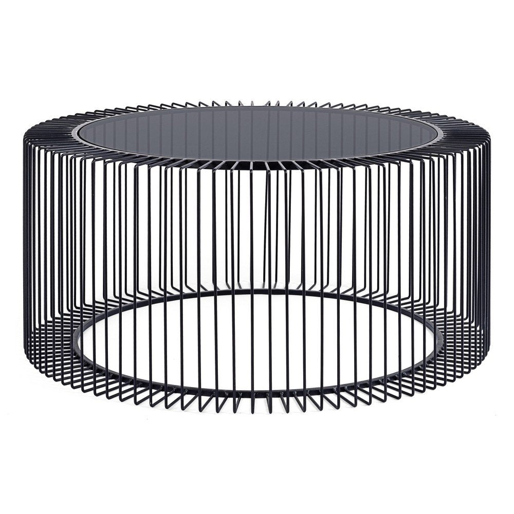 Tavolino Vetro Nero Moderno da Interno 80 cm - TRANQUIL