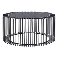 Tavolino Vetro Nero Moderno da Interno 80 cm - TRANQUIL