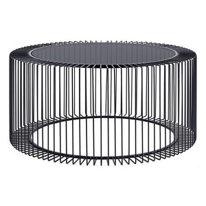 Tavolino Vetro Nero Moderno da Interno 80 cm - TRANQUIL