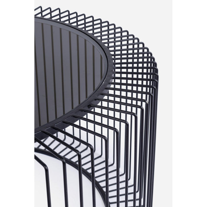 Tavolino Vetro Nero Moderno da Interno 80 cm - TRANQUIL