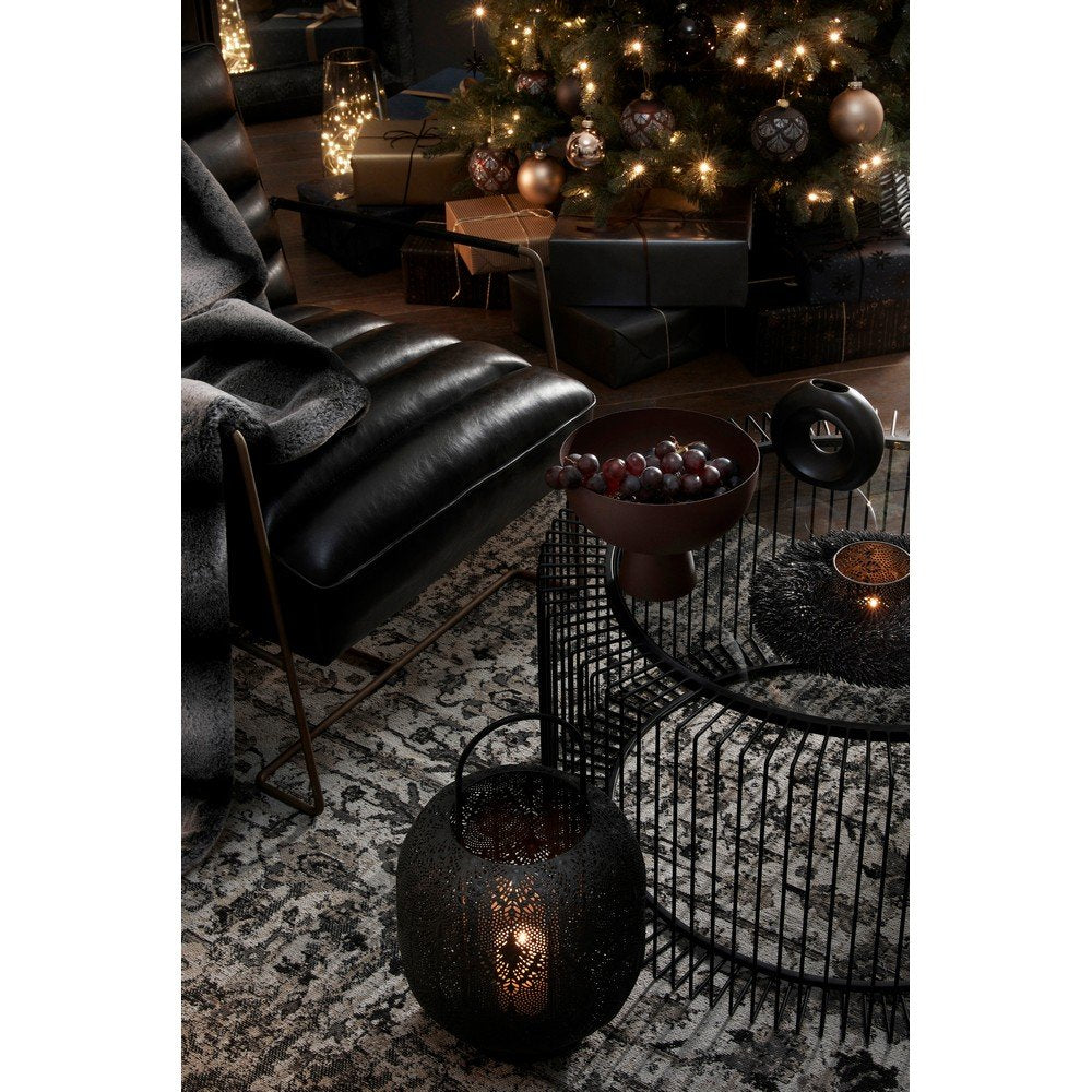 Tavolino Vetro Nero Moderno da Interno 80 cm - TRANQUIL