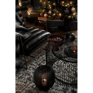 Tavolino Vetro Nero Moderno da Interno 80 cm - TRANQUIL