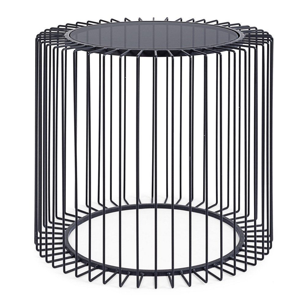 Tavolino Vetro Nero Moderno da Interno 50 cm - TRANQUIL