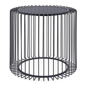 Tavolino Vetro Nero Moderno da Interno 50 cm - TRANQUIL