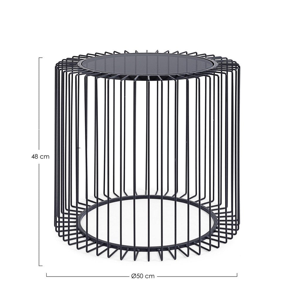 Tavolino Vetro Nero Moderno da Interno 50 cm - TRANQUIL