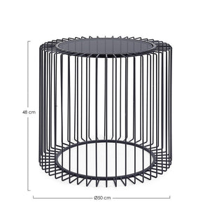 Tavolino Vetro Nero Moderno da Interno 50 cm - TRANQUIL