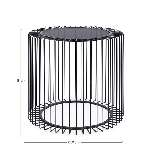 Tavolino Vetro Nero Moderno da Interno 50 cm - TRANQUIL
