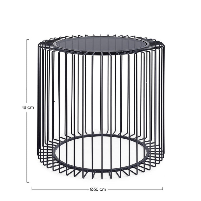 Tavolino Vetro Nero Moderno da Interno 50 cm - TRANQUIL
