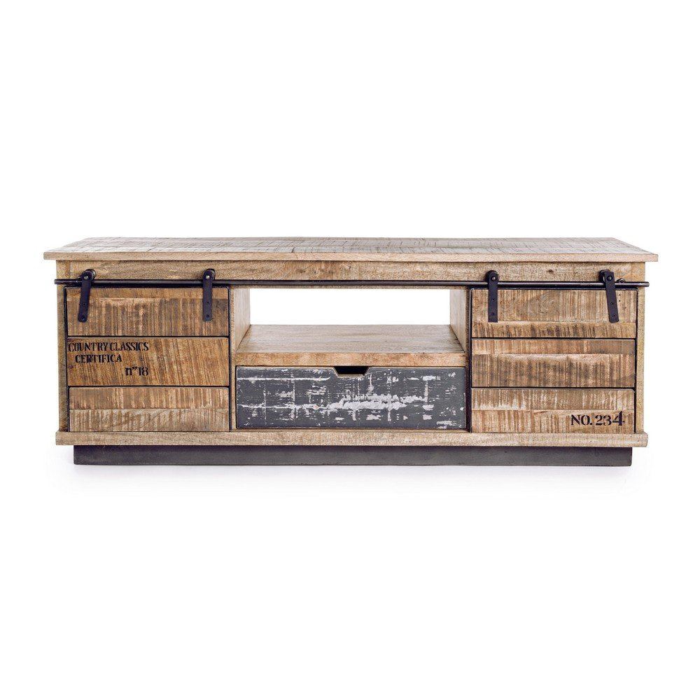 Mobile Basso Legno Marrone Rustico da Interno - THEODORE