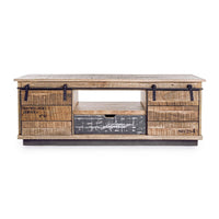 Mobile Basso Legno Marrone Rustico da Interno - THEODORE