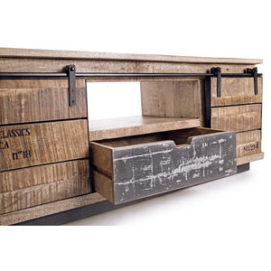 Mobile Basso Legno Marrone Rustico da Interno - THEODORE