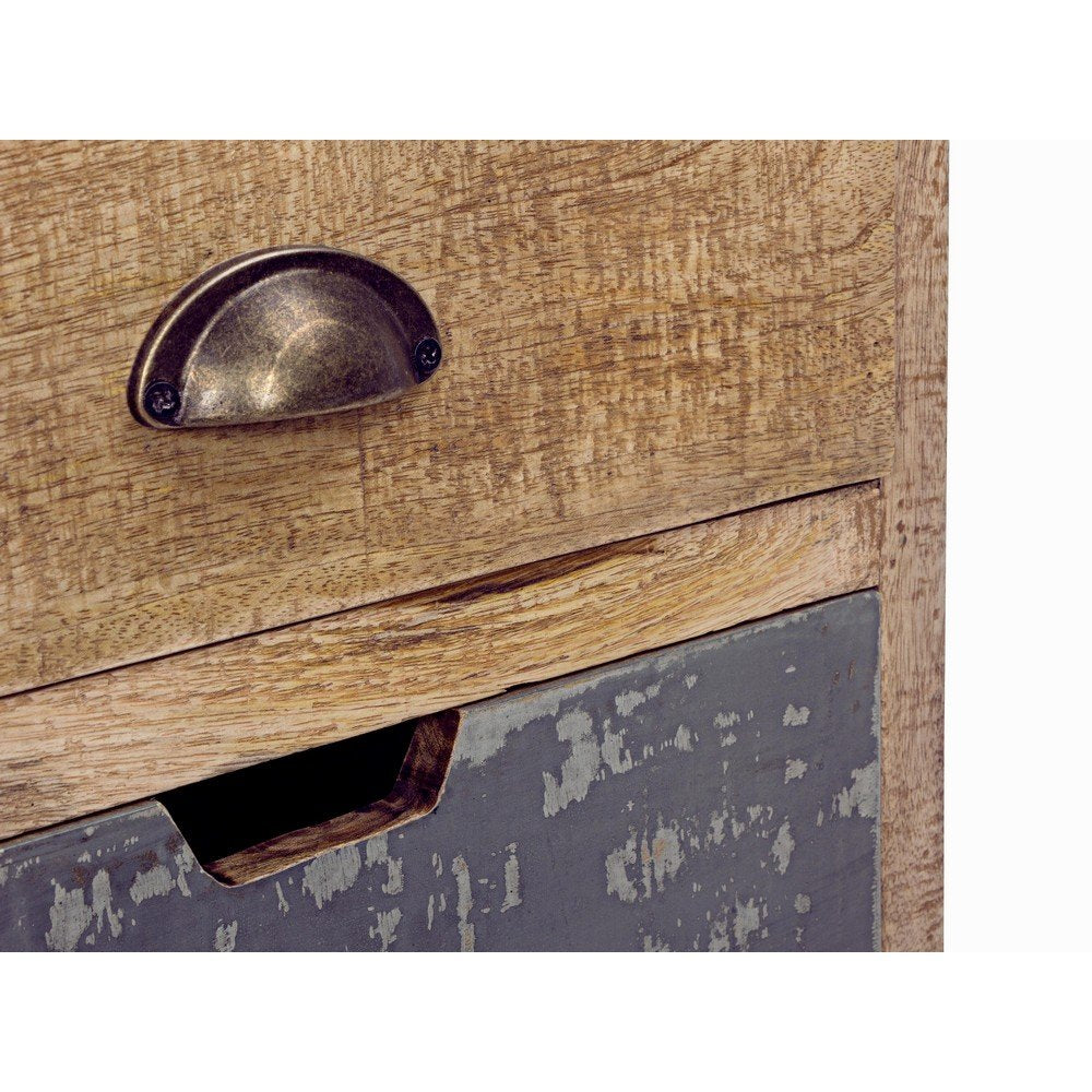 Comodino Legno Marrone Rustico da Interno - THEODORE