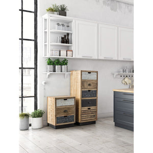 Comodino Legno Marrone Rustico da Interno - THEODORE