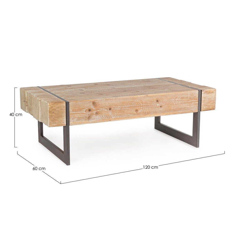 Tavolino Legno Marrone Industriale da Interno 120x60 - THEO