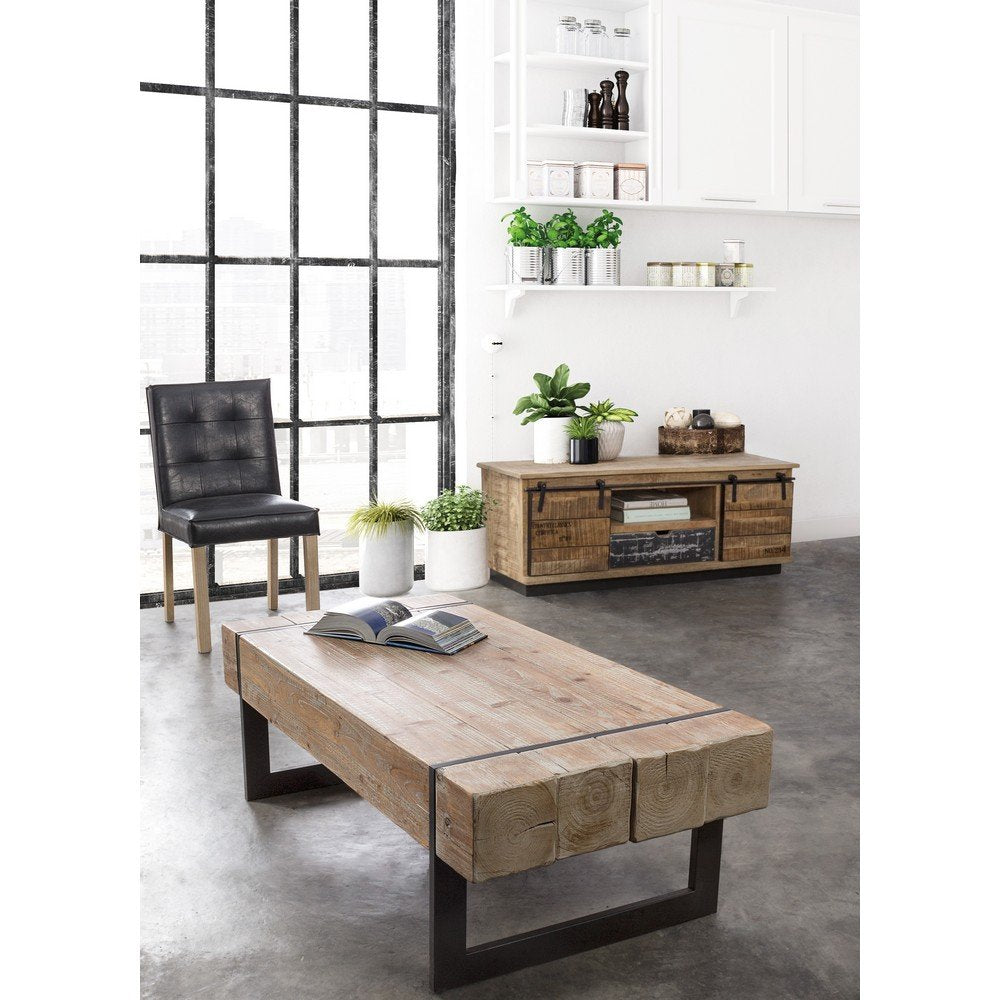 Tavolino Legno Marrone Industriale da Interno 120x60 - THEO