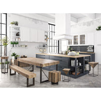 Panca Legno Marrone Industriale da Interno - THEO