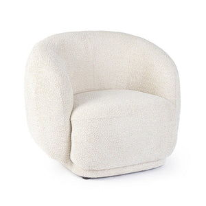 Poltrona Bouclè Bianco Moderna da Interno - THEA Colore: Marrone