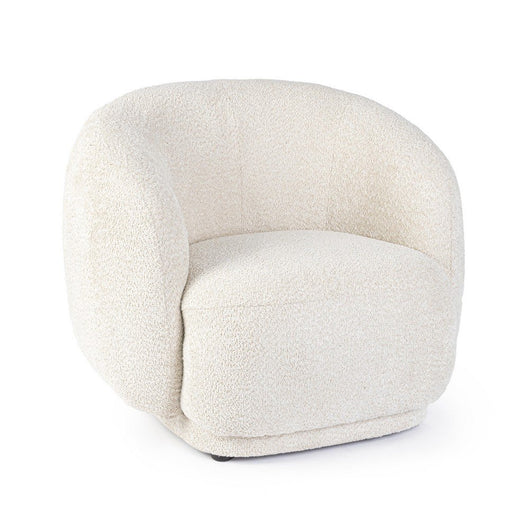 Poltrona Bouclè Bianco Moderna da Interno - THEA Colore: Marrone