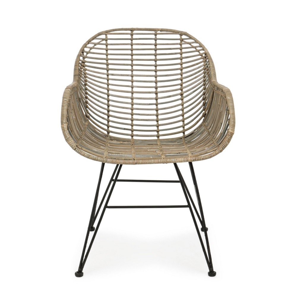 Sedia Rattan Naturale Marrone Boho da Interno - TATIANA