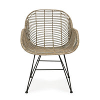 Sedia Rattan Naturale Marrone Boho da Interno - TATIANA
