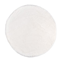 Set 4 Tappeti Rotondi Tessuto Marrone Moderni 90 cm - STEWART Colore: Bianco