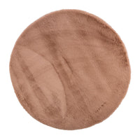 Set 4 Tappeti Rotondi Tessuto Marrone Moderni 90 cm - STEWART Colore: Marrone