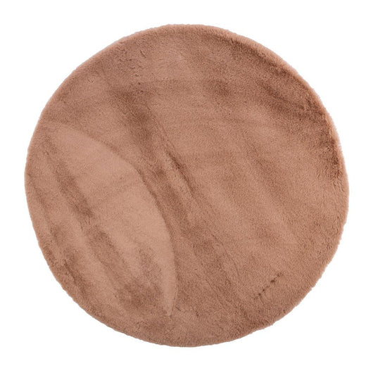 Set 4 Tappeti Rotondi Tessuto Marrone Moderni 90 cm - STEWART Colore: Marrone