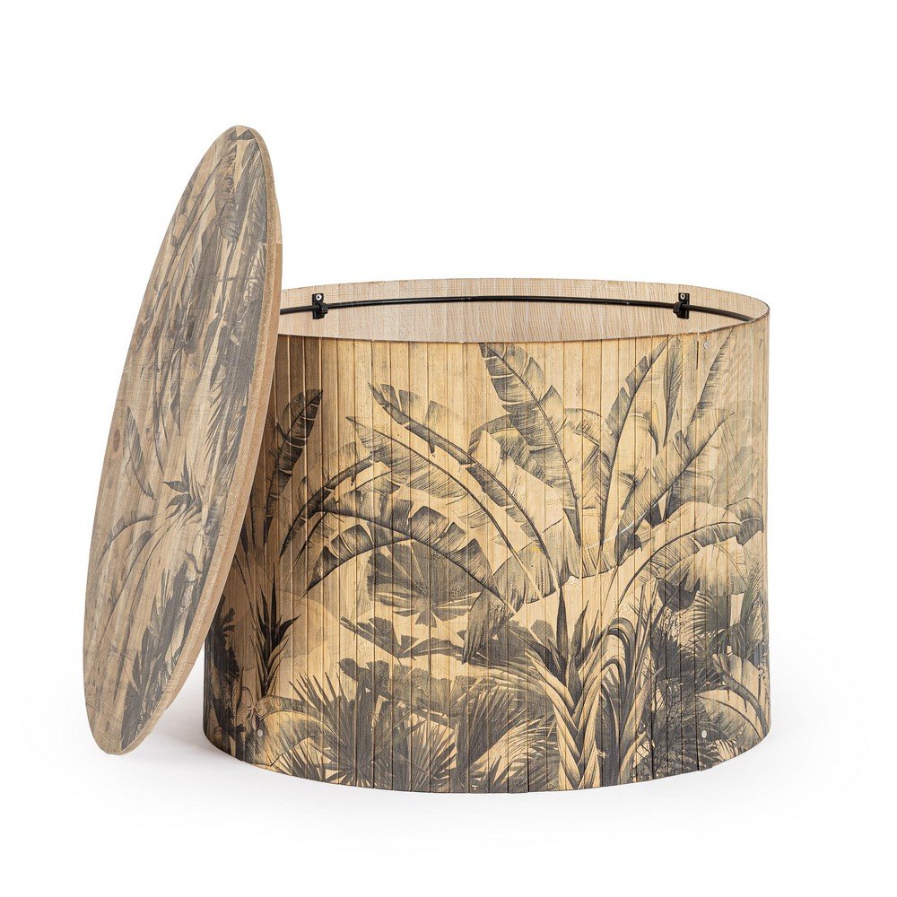 Tavolino Legno Bamboo Marrone Boho da Interno 58 H40 - STARDUST