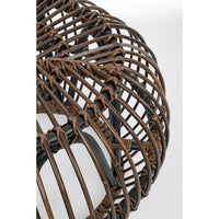 Tavolino Pouf in Rattan Marrone Boho da Interno - SMITH