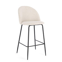 Set 2 Sgabelli Bar Bouclé Bianco Moderno da Interno - SIMON Colore: Bianco