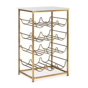 Tavolino Porta Bottiglie Marmo Argentato Moderno da Interno - SILHOUETTE