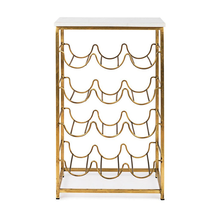 Tavolino Porta Bottiglie Marmo Argentato Moderno da Interno - SILHOUETTE