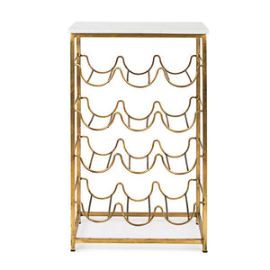 Tavolino Porta Bottiglie Marmo Argentato Moderno da Interno - SILHOUETTE