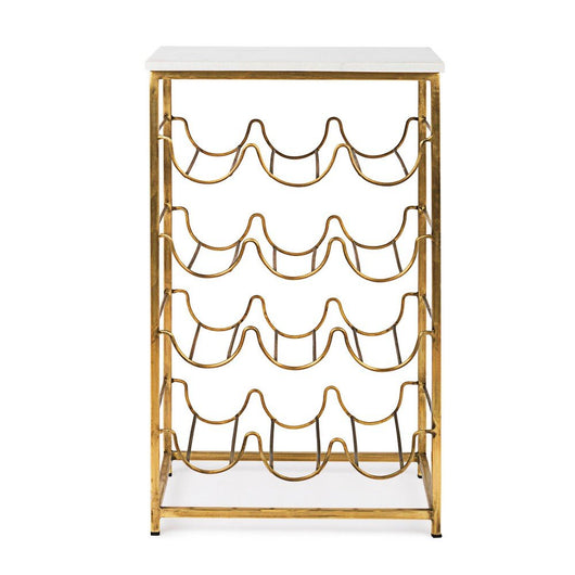 Tavolino Porta Bottiglie Marmo Argentato Moderno da Interno - SILHOUETTE