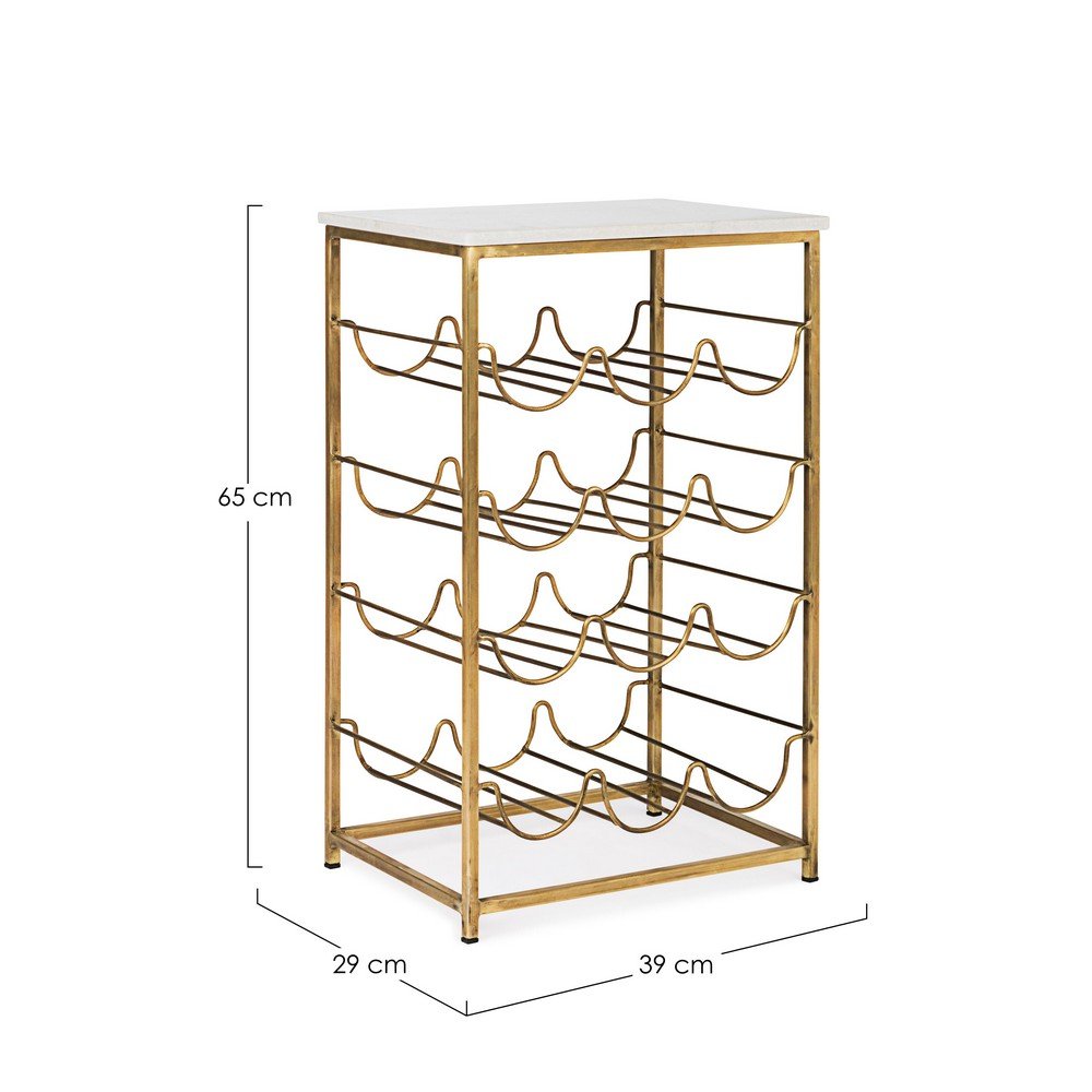 Tavolino Porta Bottiglie Marmo Argentato Moderno da Interno - SILHOUETTE
