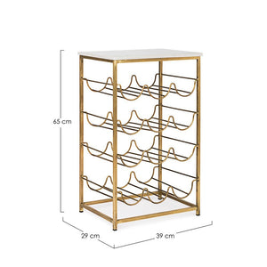 Tavolino Porta Bottiglie Marmo Argentato Moderno da Interno - SILHOUETTE