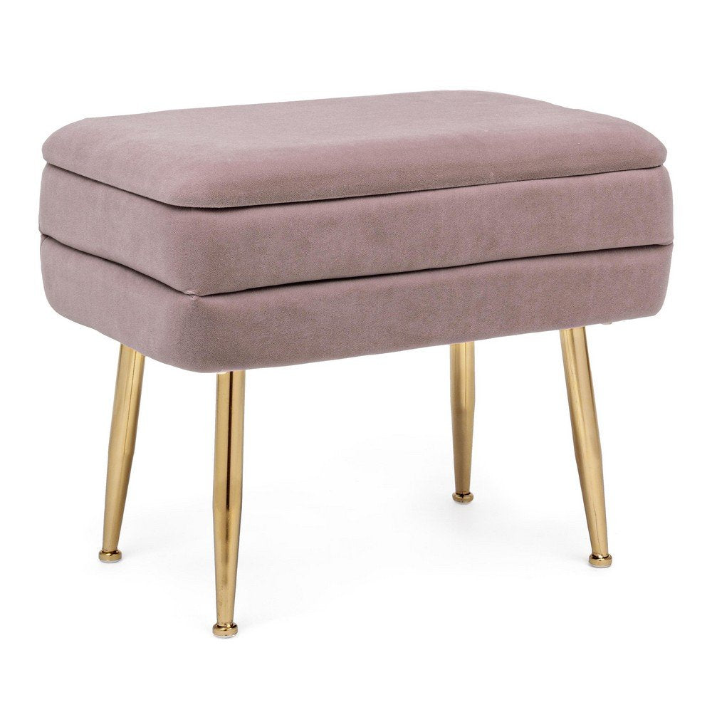 Panca Contenitore Velluto Grigio Moderno da Interno - SERENA Colore: Rosa