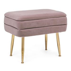 Panca Contenitore Velluto Grigio Moderno da Interno - SERENA Colore: Rosa