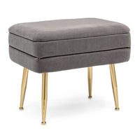 Panca Contenitore Velluto Grigio Moderno da Interno - SERENA Colore: Grigio