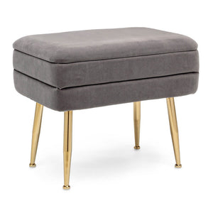 Panca Contenitore Velluto Grigio Moderno da Interno - SERENA Colore: Grigio