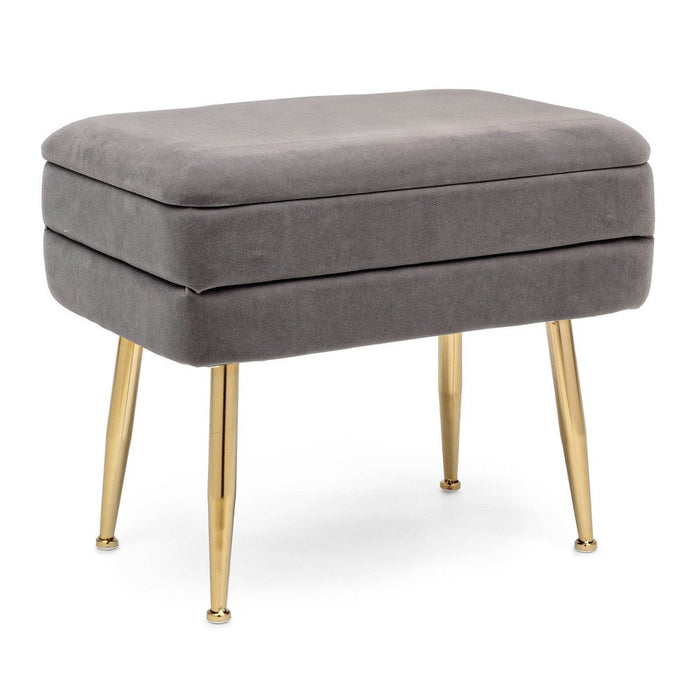 Panca Contenitore Velluto Grigio Moderno da Interno - SERENA Colore: Grigio