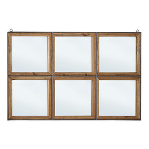 Set 2 Specchi Legno Trasparente Rustico da Parete 92x52 cm - SCOTT